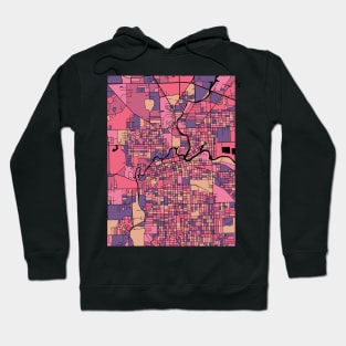 Fort Wayne Map Pattern in Purple & Pink Hoodie